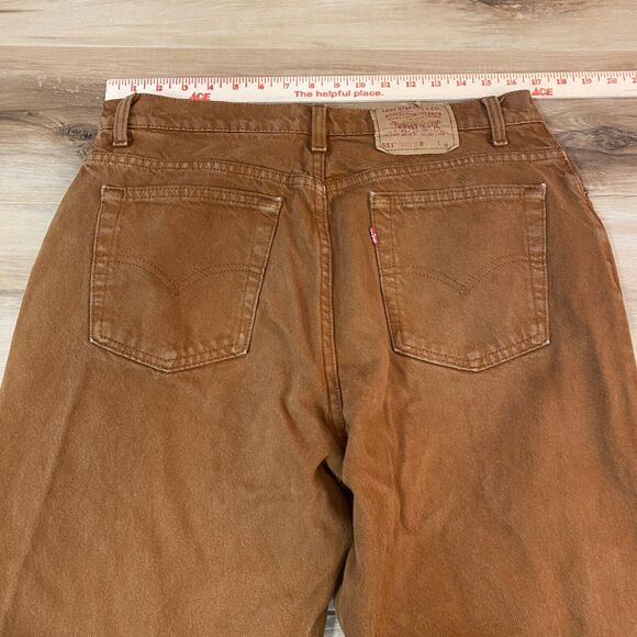 Vintage Levi's 551 Jeans Mens Medium 34 x 31 Brown Denim Loose Tapered Leg - Picture 11 of 14